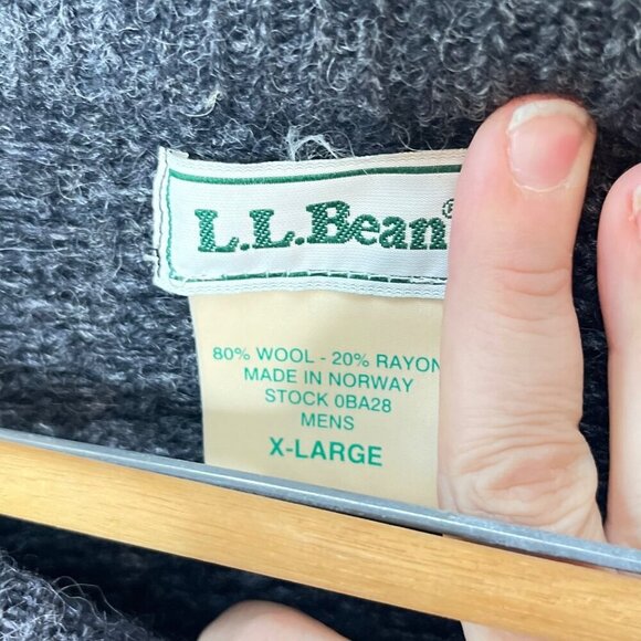 Vintage L.L. Bean Mens X-Large Wool Nordic Sweater With Button Neck - Picture 2 of 5